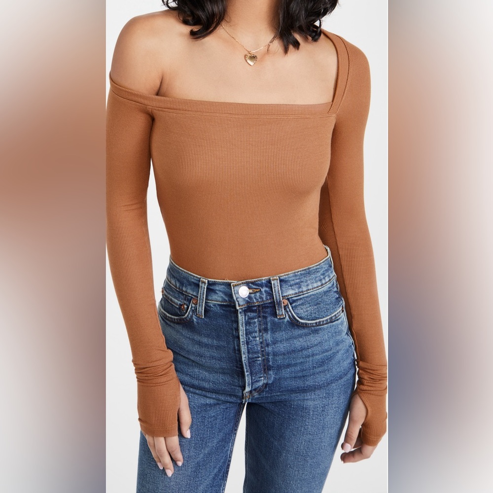 Like New Alix NYC Hester Bodysuit in Cognac, Small